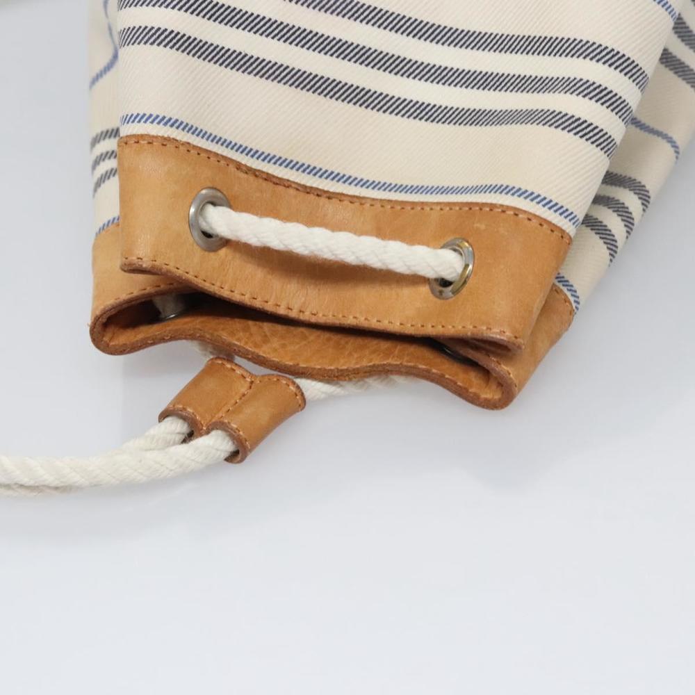 BURBERRY Backpack Canvas White Brown Auth th5698 - Picture 6 of 16